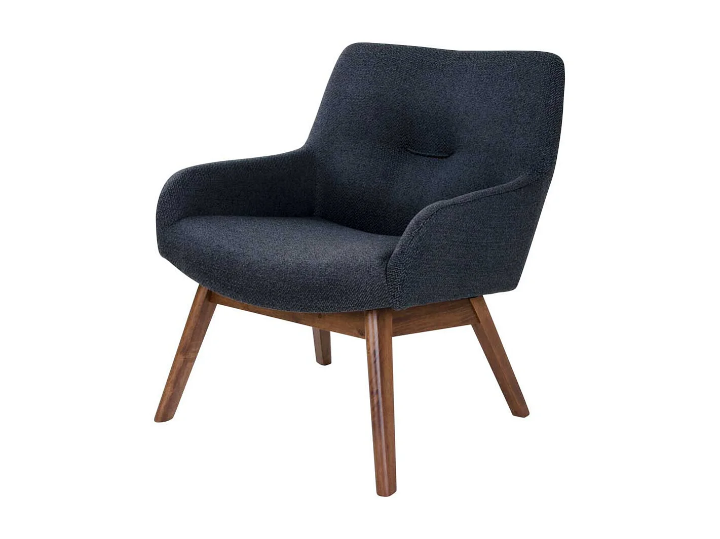 Retro Sessel in Dunkelgrau Webstoff Walnuss Massivholz