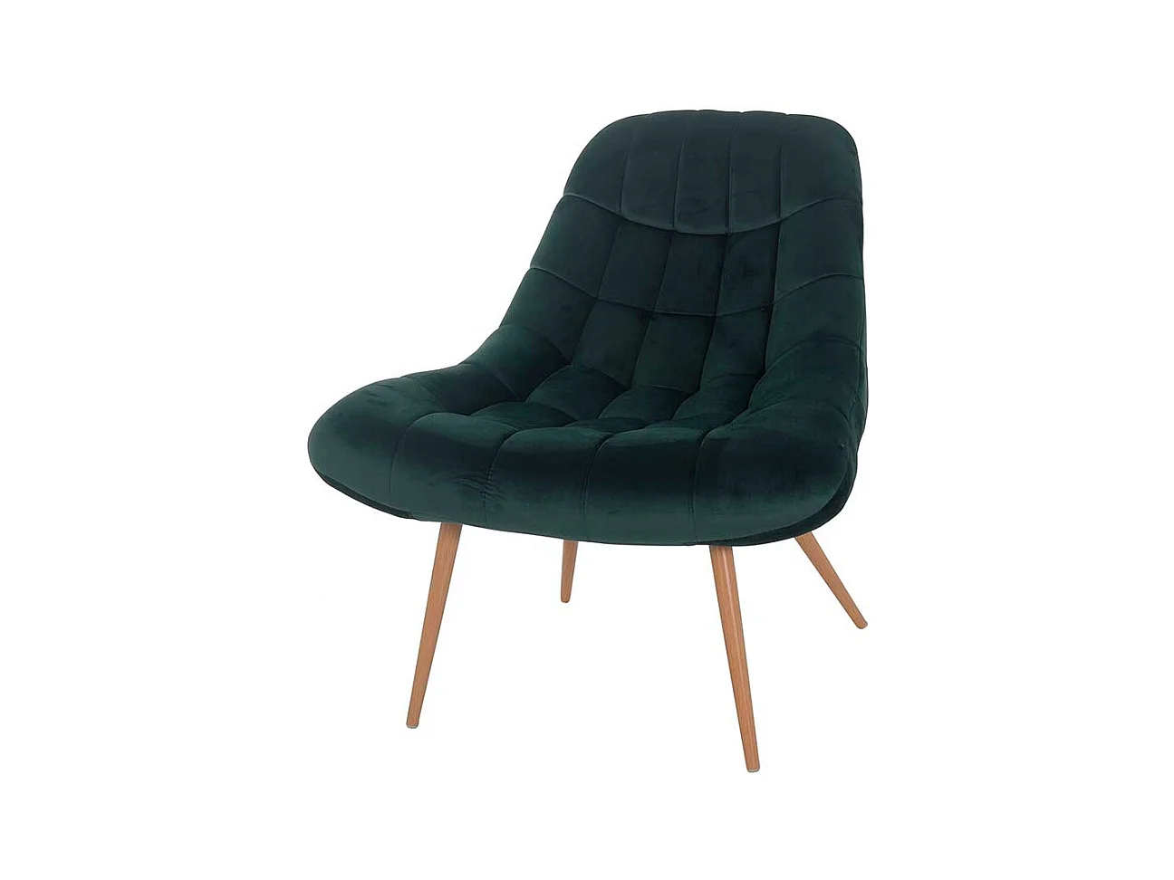 Retrosessel in Dunkelgrün Samt 50 cm Sitzhöhe