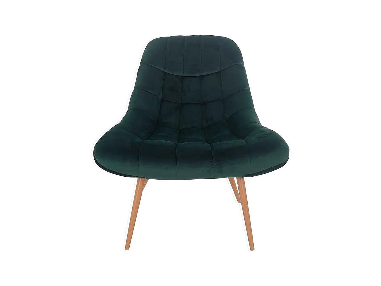 Retrosessel in Dunkelgrün Samt 50 cm Sitzhöhe