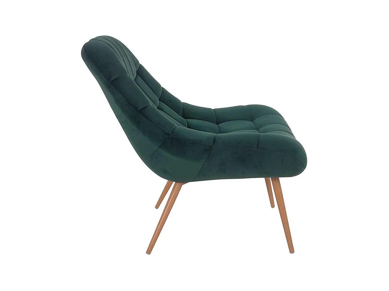 Retrosessel in Dunkelgrün Samt 50 cm Sitzhöhe