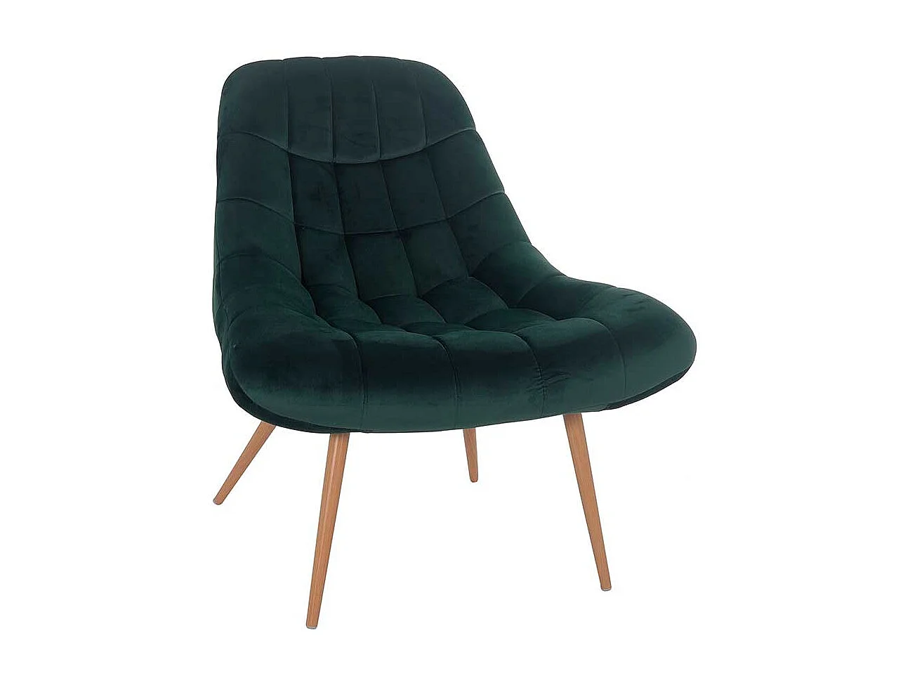 Retrosessel in Dunkelgrün Samt 50 cm Sitzhöhe