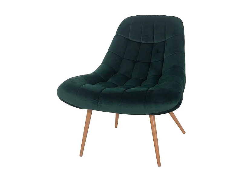 Retrosessel in Dunkelgrün Samt 50 cm Sitzhöhe