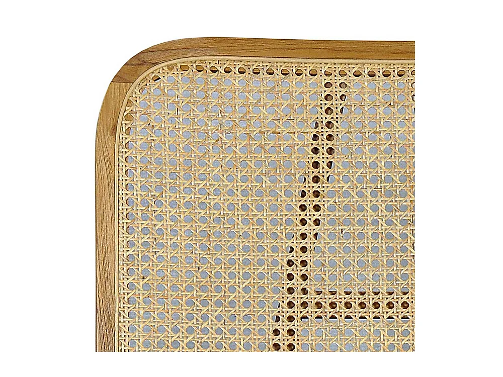 Sessel aus Rattan und Teak Massivholz 40 cm Sitzhöhe