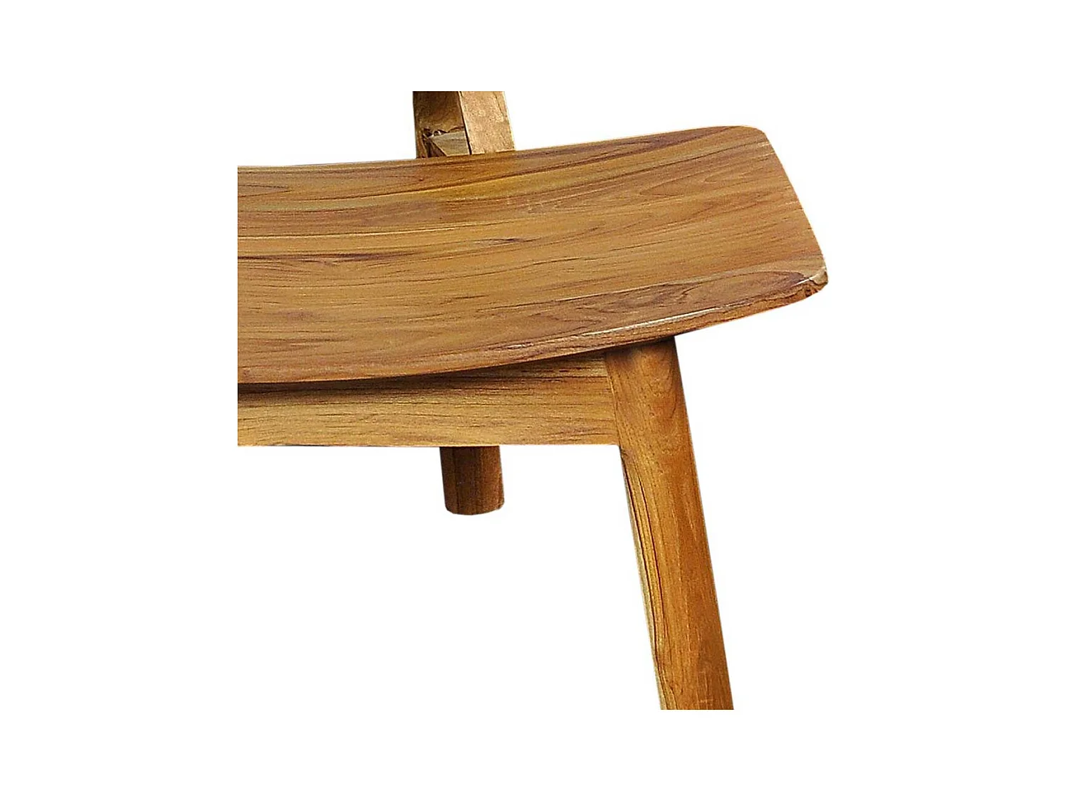 Sessel aus Rattan und Teak Massivholz 40 cm Sitzhöhe