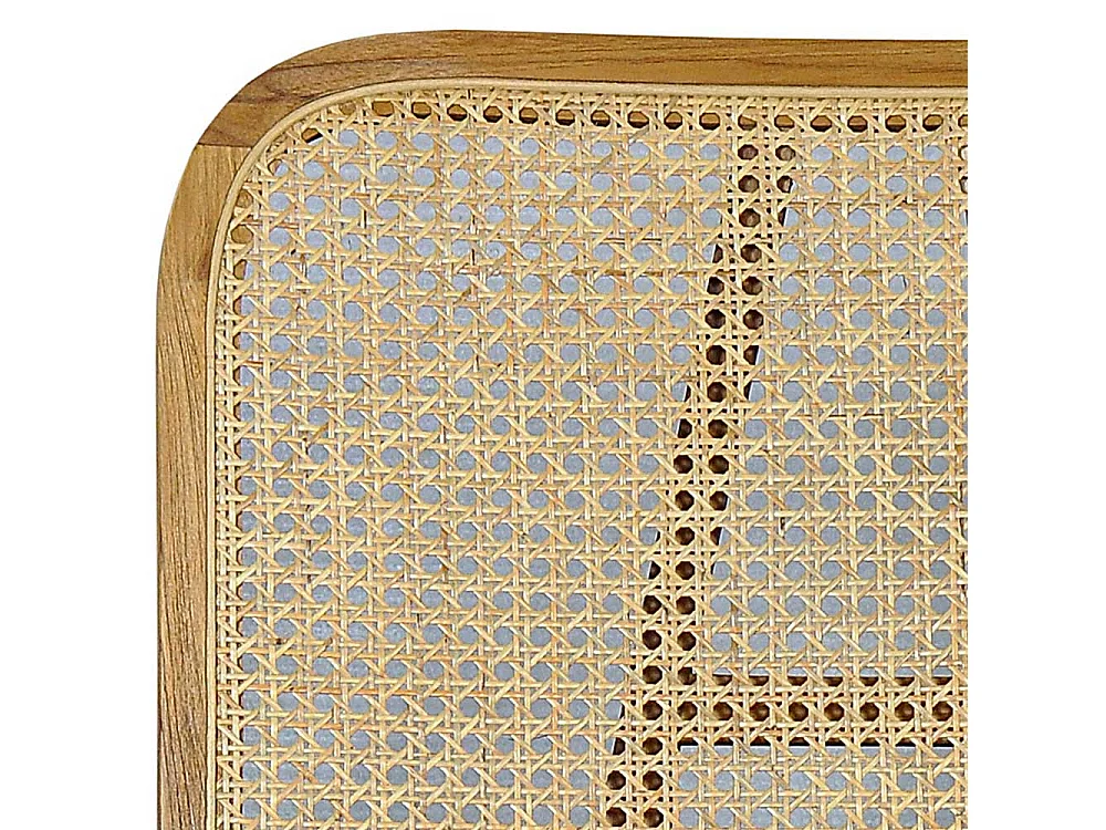 Sessel aus Rattan und Teak Massivholz 40 cm Sitzhöhe