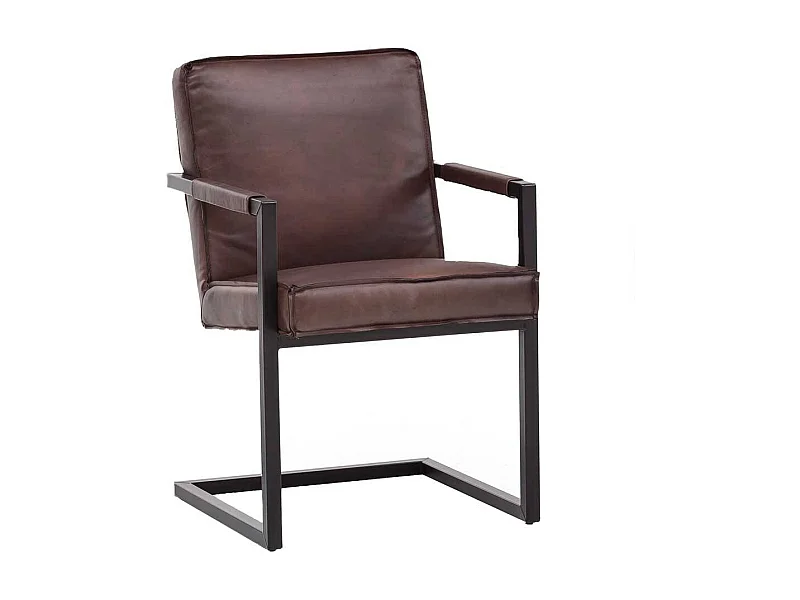 Schwingstühle aus Echtleder und Metall 50 cm Sitzhöhe (2er Set)