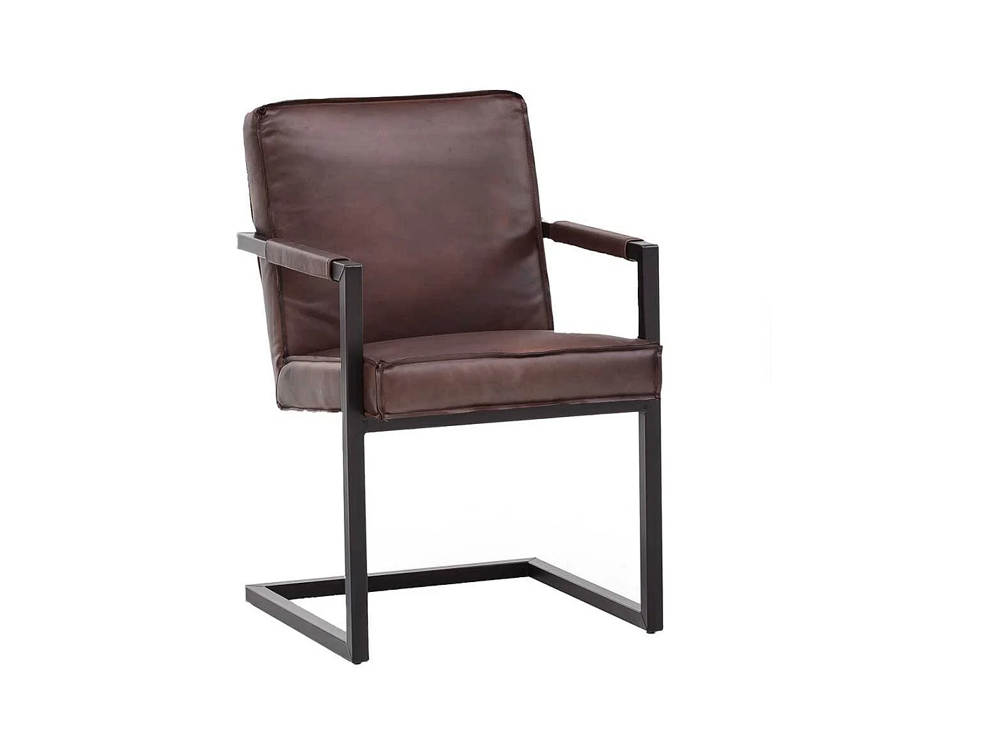 Schwingstühle aus Echtleder und Metall 50 cm Sitzhöhe (2er Set)