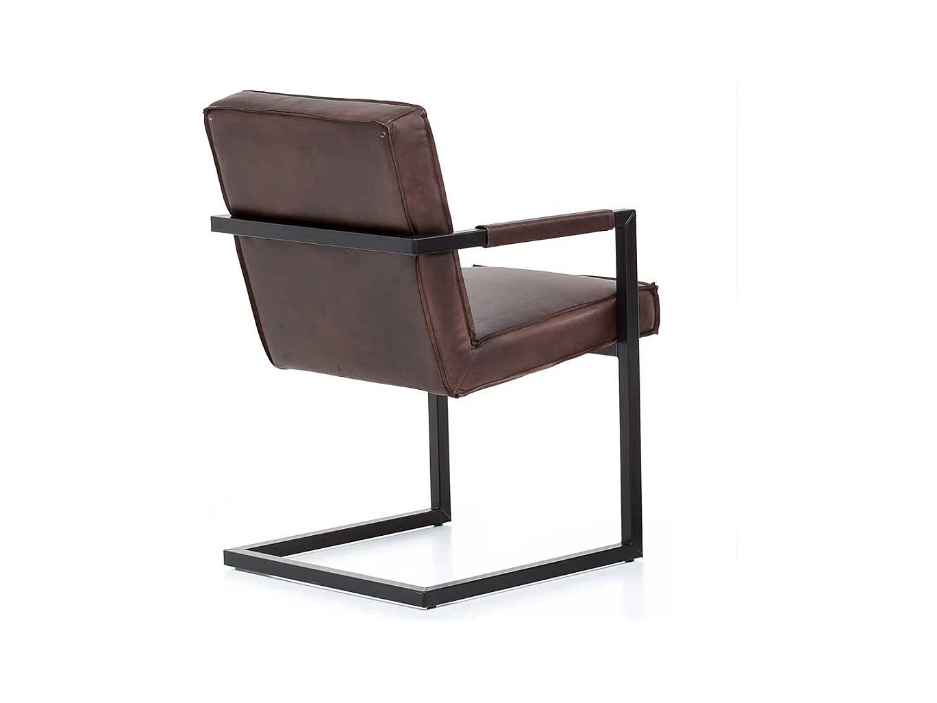 Schwingstühle aus Echtleder und Metall 50 cm Sitzhöhe (2er Set)