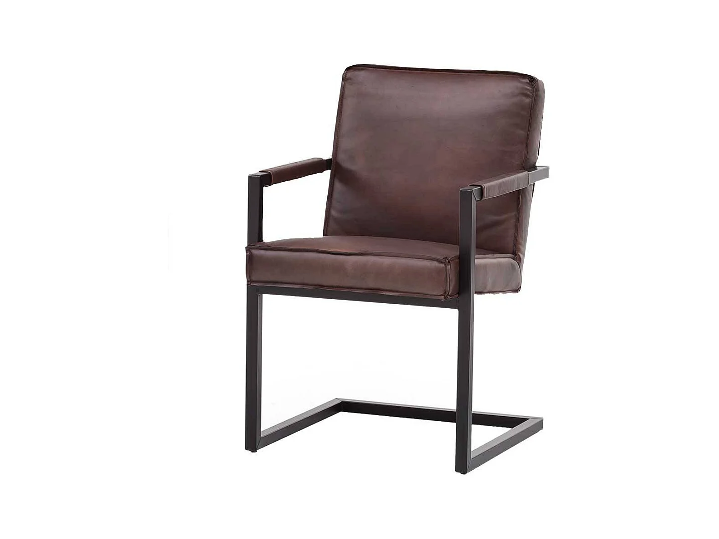 Schwingstühle aus Echtleder und Metall 50 cm Sitzhöhe (2er Set)