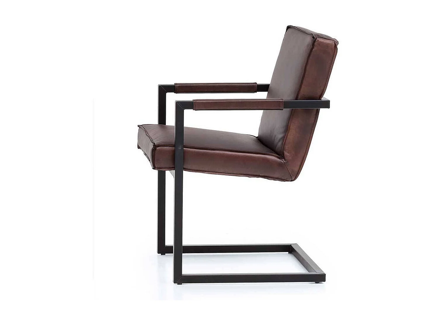 Schwingstühle aus Echtleder und Metall 50 cm Sitzhöhe (2er Set)