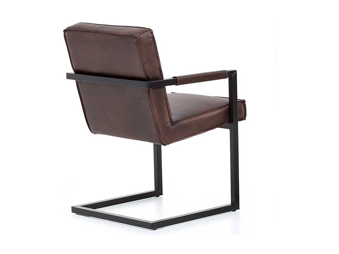 Schwingstühle aus Echtleder und Metall 50 cm Sitzhöhe (2er Set)