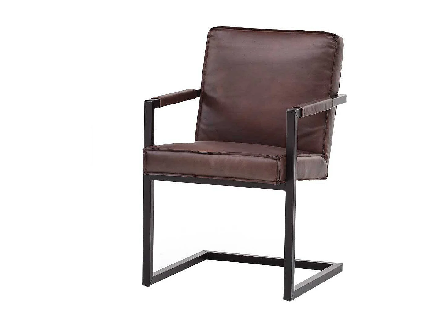 Schwingstühle aus Echtleder und Metall 50 cm Sitzhöhe (2er Set)