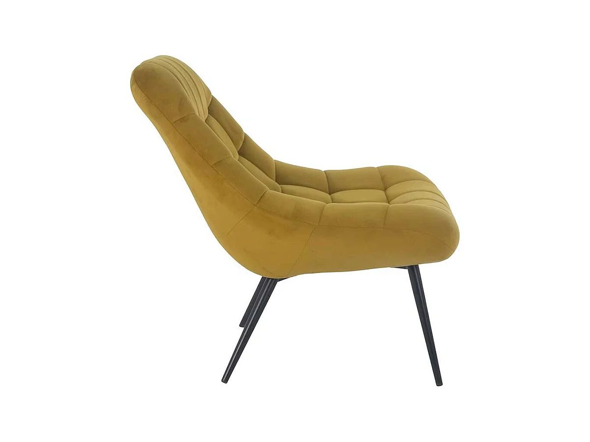 Samt Lounge Sessel in Ocker Retrostil