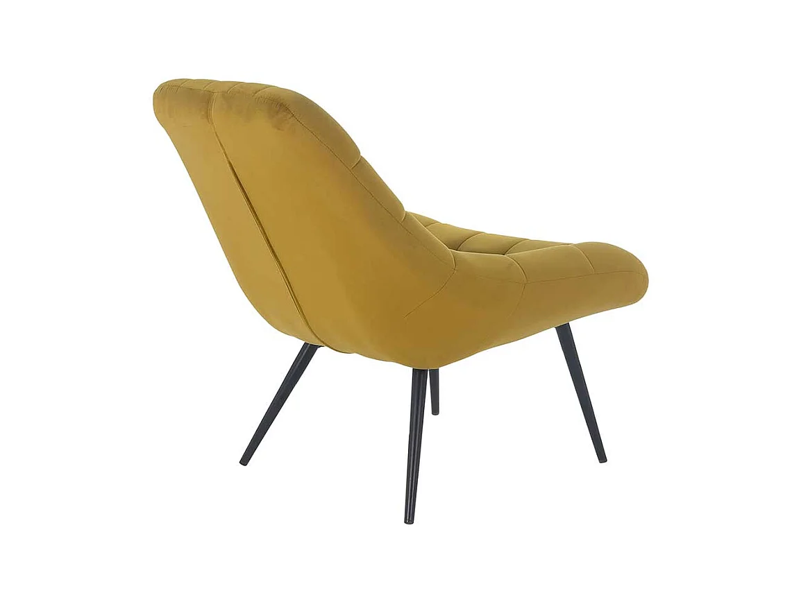 Samt Lounge Sessel in Ocker Retrostil