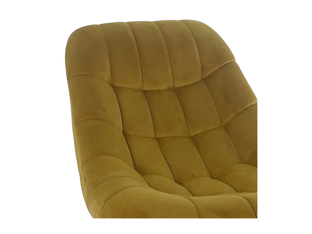 Samt Lounge Sessel in Ocker Retrostil