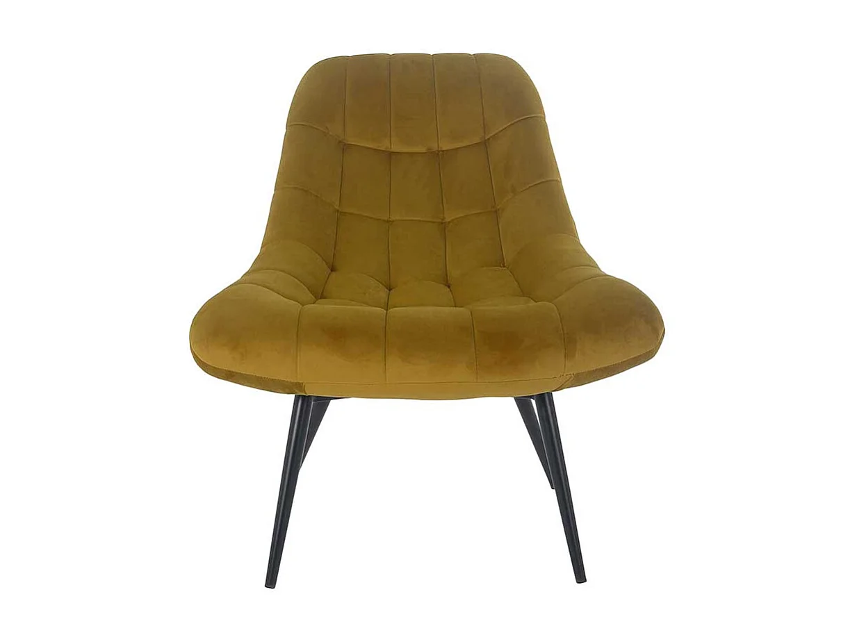 Samt Lounge Sessel in Ocker Retrostil