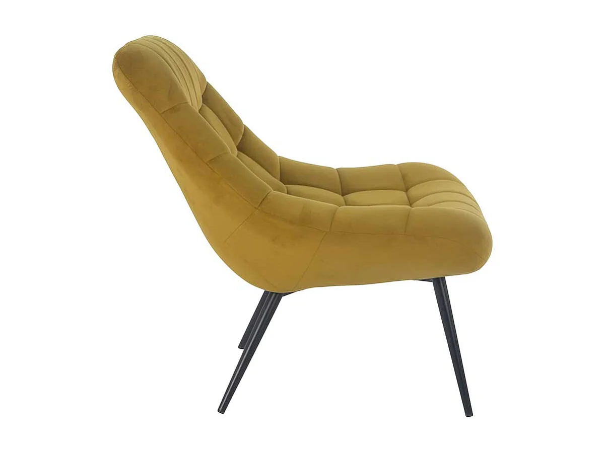 Samt Lounge Sessel in Ocker Retrostil