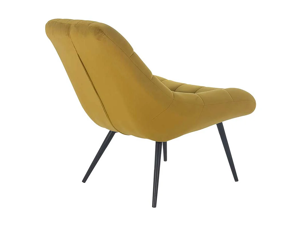 Samt Lounge Sessel in Ocker Retrostil