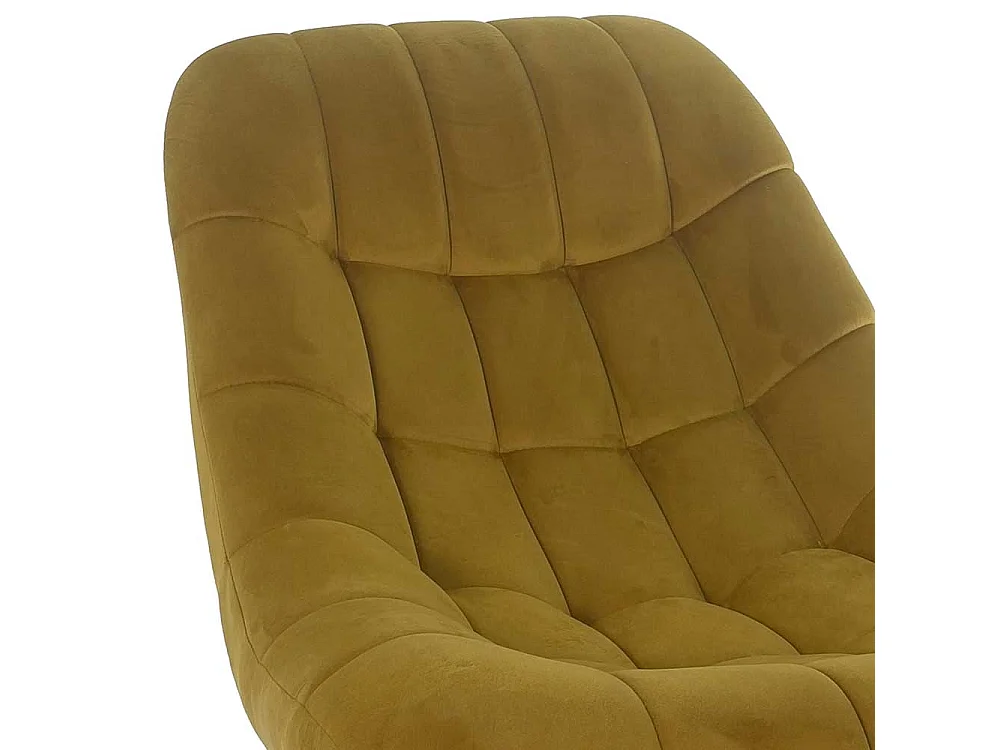 Samt Lounge Sessel in Ocker Retrostil