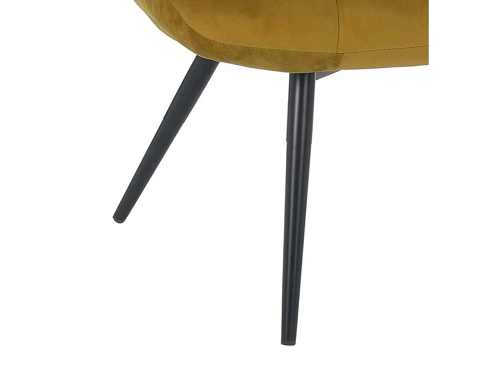Samt Lounge Sessel in Ocker Retrostil