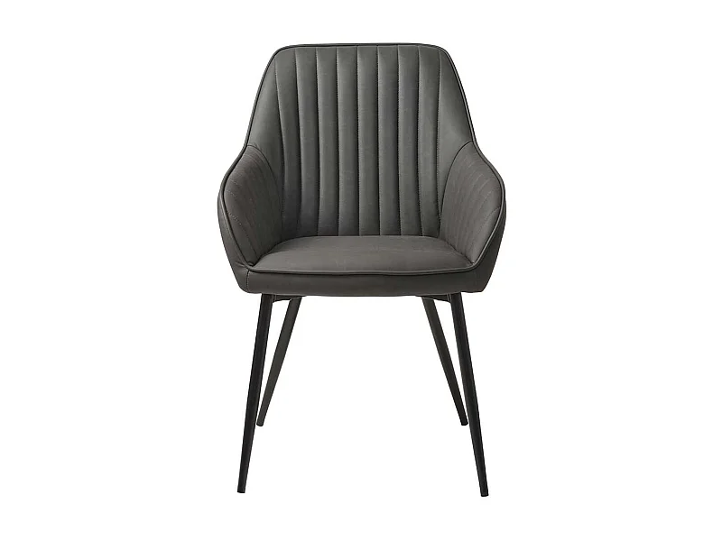 Polsterstuhl Esszimmer mit Armlehnen Dunkelgrau und Schwarz (2er Set)