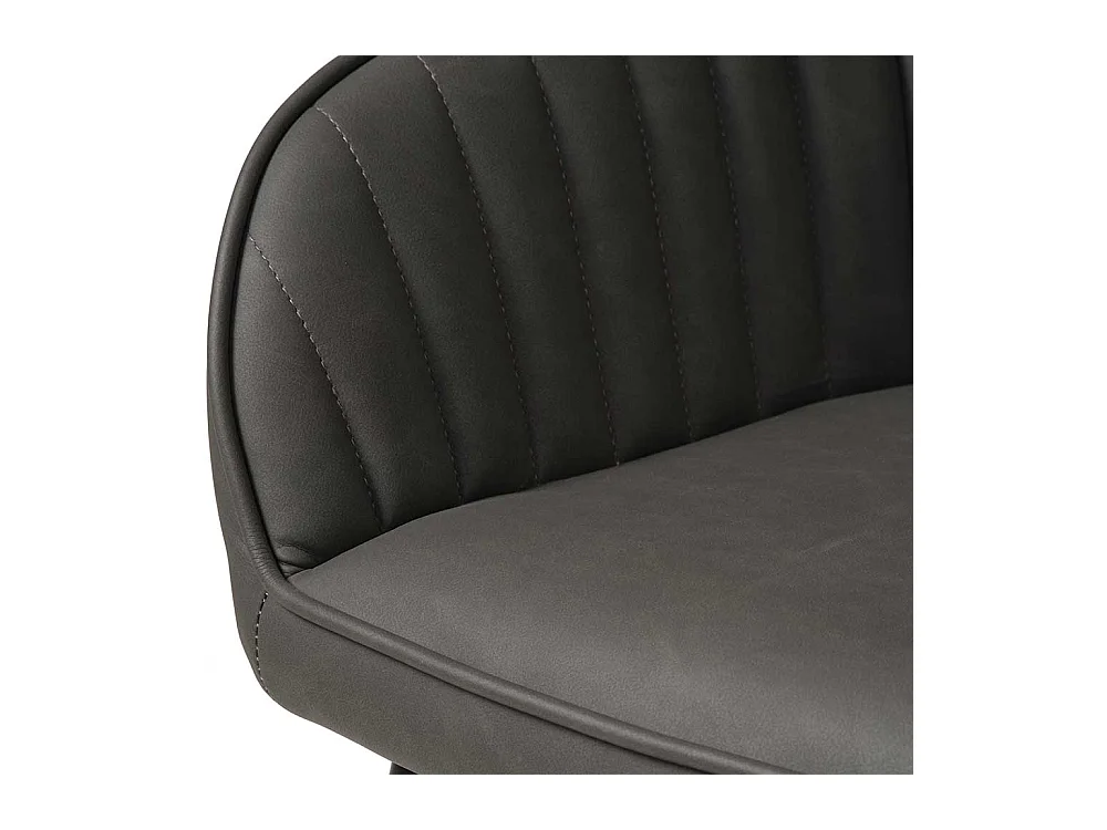 Polsterstuhl Esszimmer mit Armlehnen Dunkelgrau und Schwarz (2er Set)