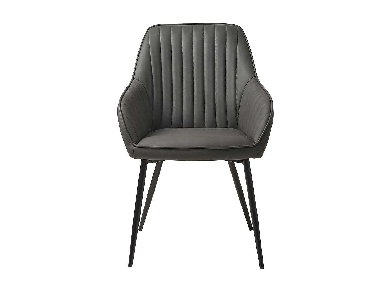 Polsterstuhl Esszimmer mit Armlehnen Dunkelgrau und Schwarz (2er Set)