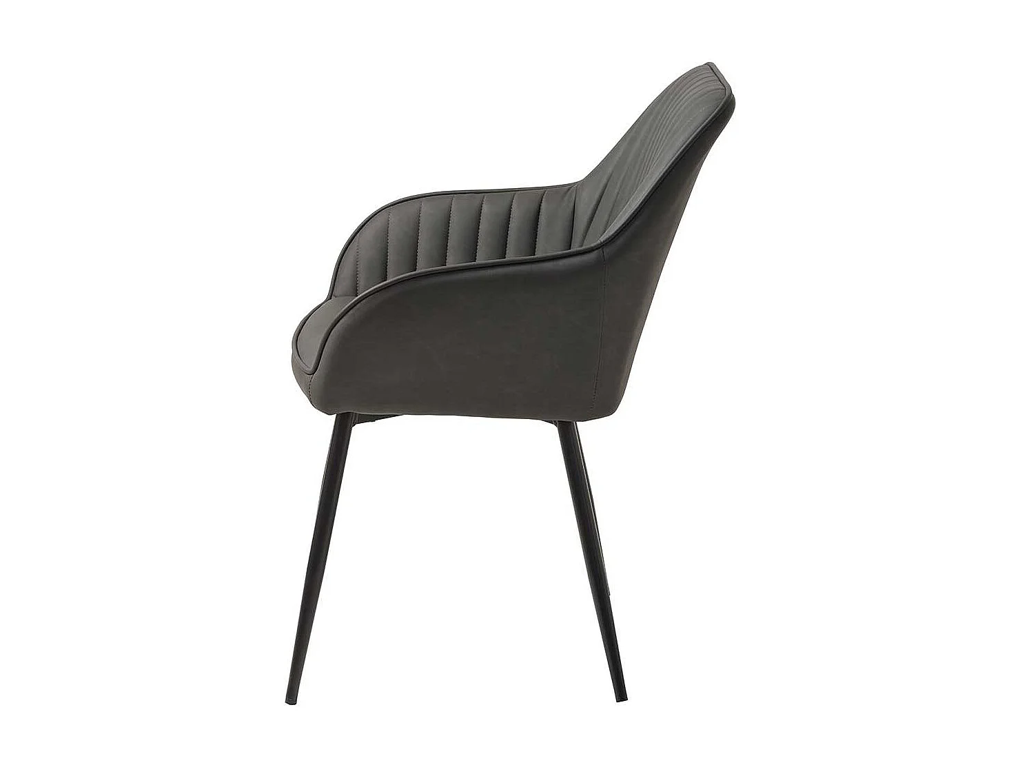 Polsterstuhl Esszimmer mit Armlehnen Dunkelgrau und Schwarz (2er Set)