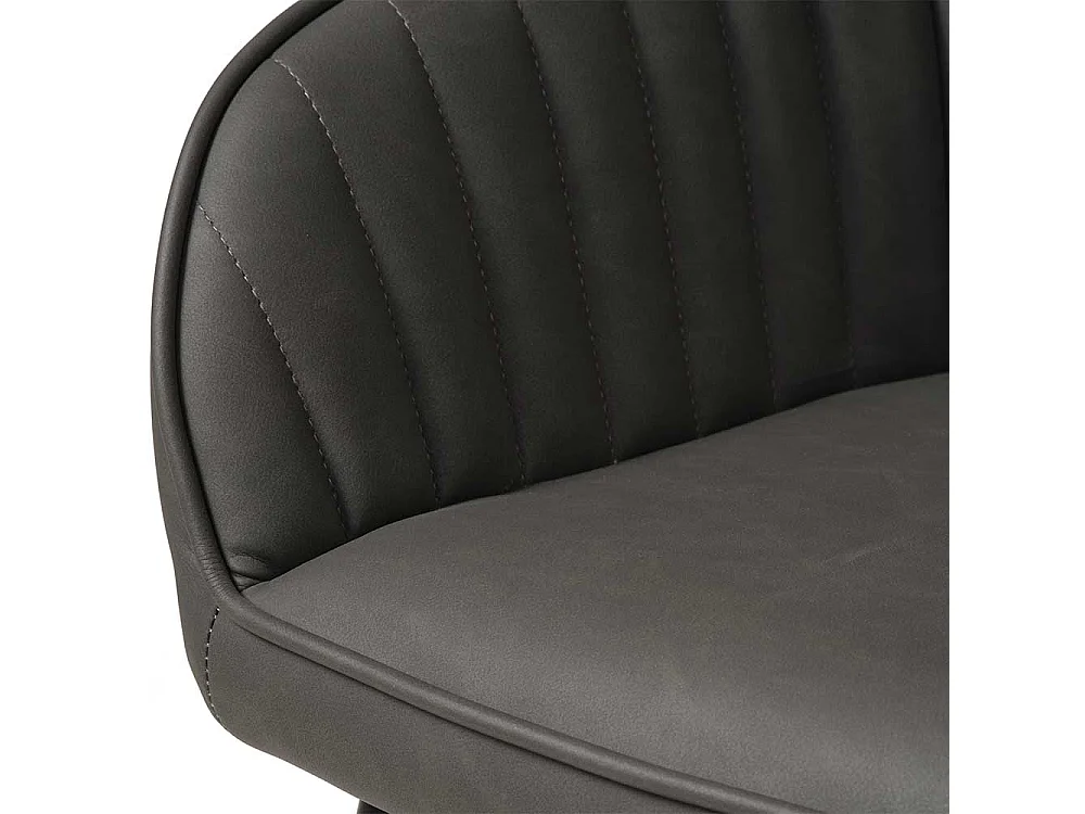 Polsterstuhl Esszimmer mit Armlehnen Dunkelgrau und Schwarz (2er Set)