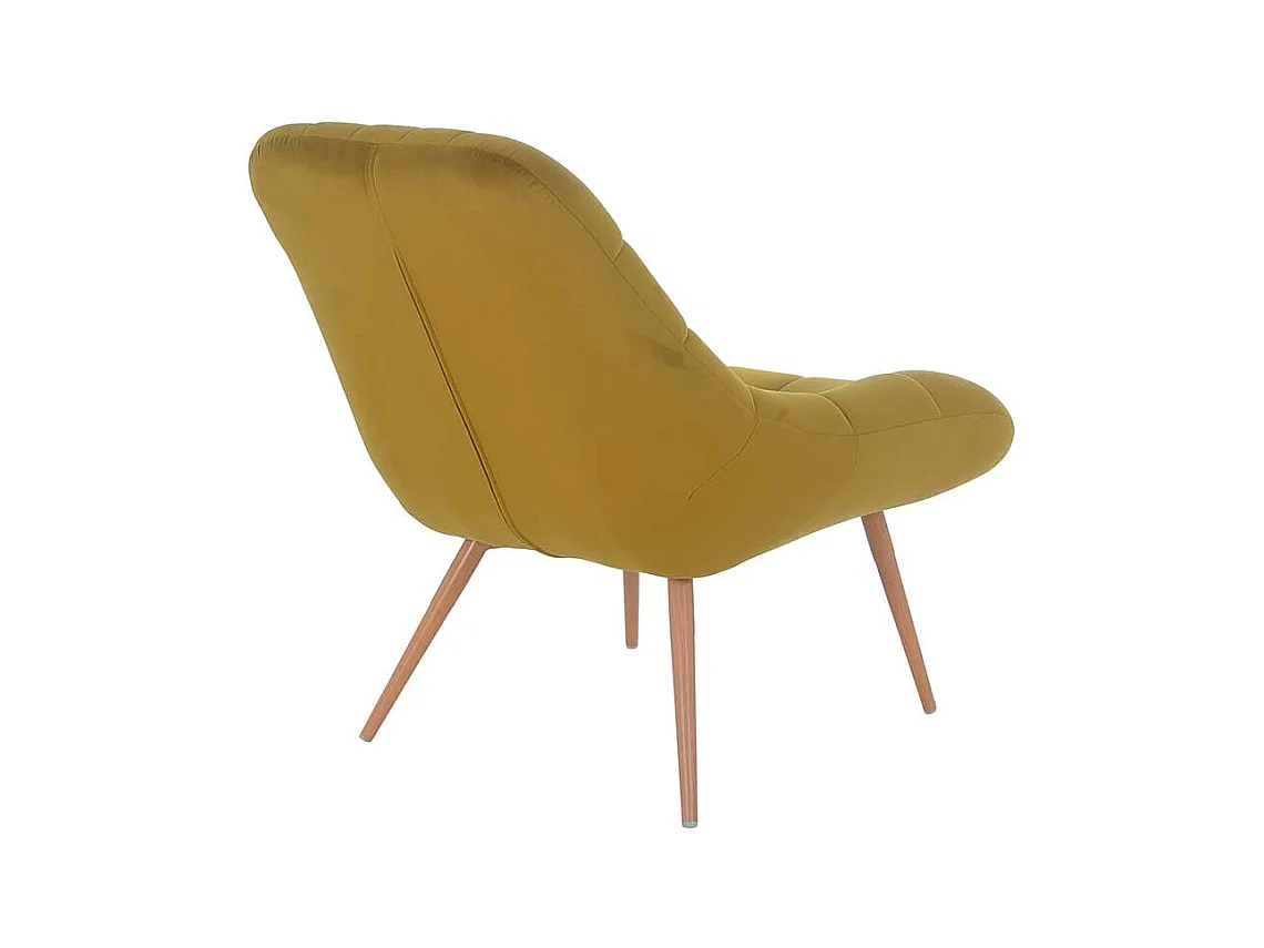 Polstersessel in Ocker Samt Retro Look