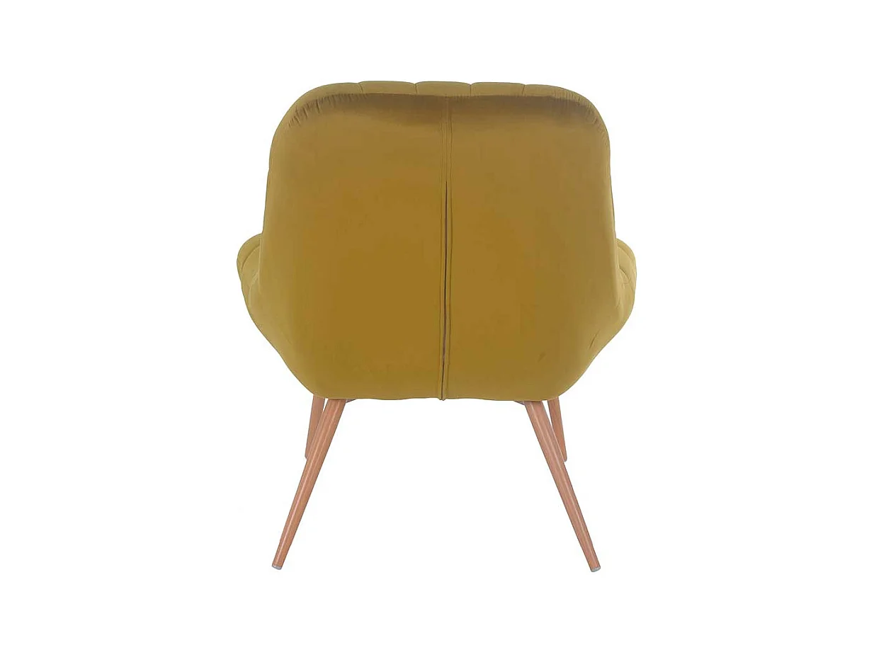 Polstersessel in Ocker Samt Retro Look