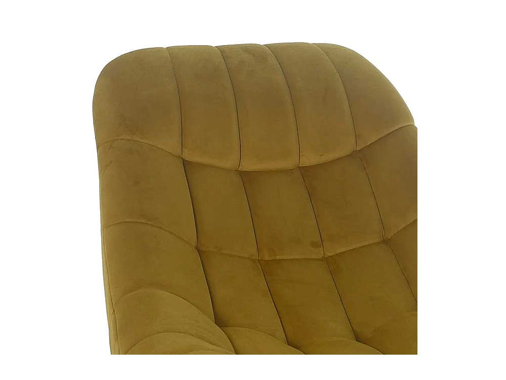 Polstersessel in Ocker Samt Retro Look