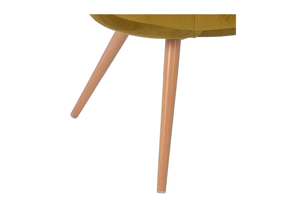 Polstersessel in Ocker Samt Retro Look