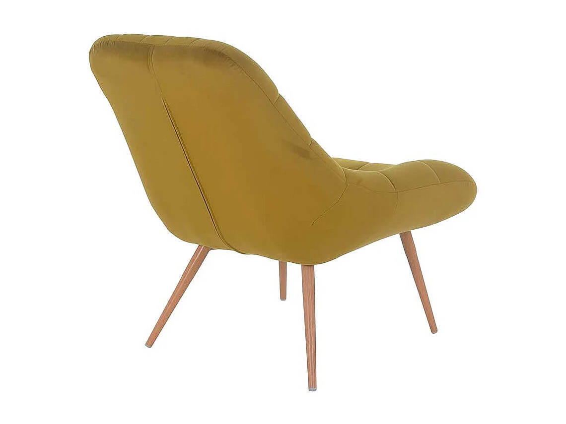 Polstersessel in Ocker Samt Retro Look