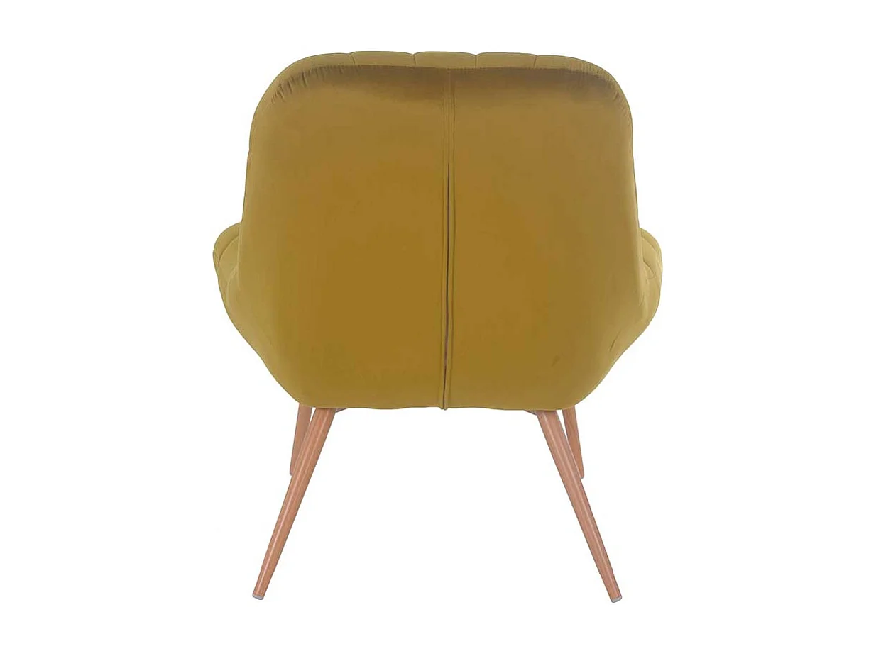 Polstersessel in Ocker Samt Retro Look
