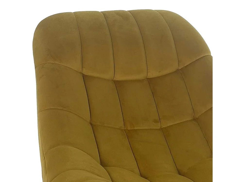 Polstersessel in Ocker Samt Retro Look