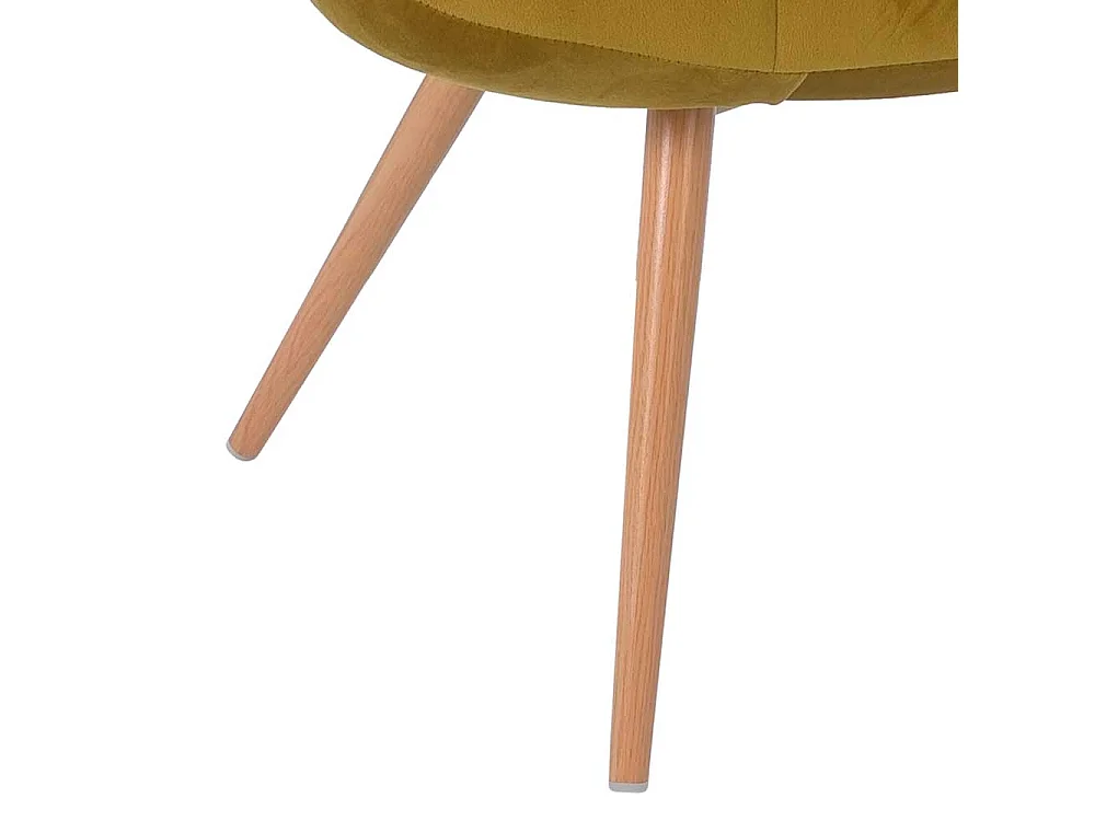 Polstersessel in Ocker Samt Retro Look