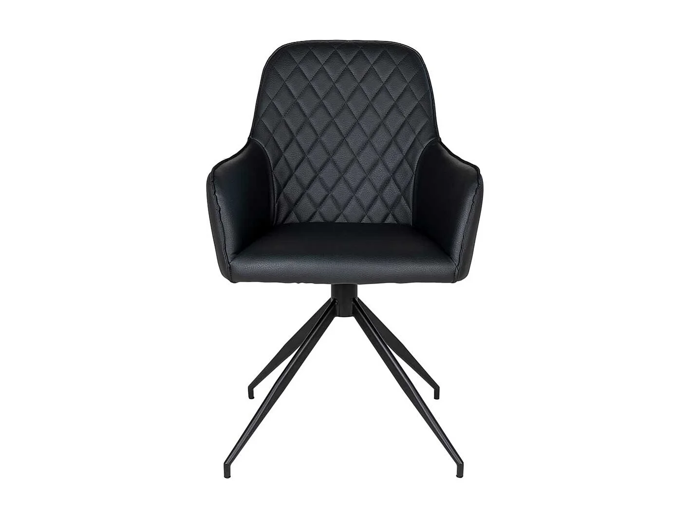 Kunstleder Armlehner in Schwarz Metallgestell drehbar