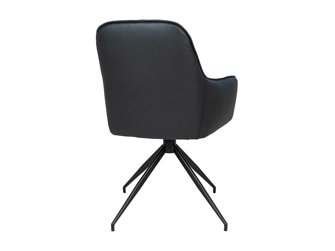 Kunstleder Armlehner in Schwarz Metallgestell drehbar