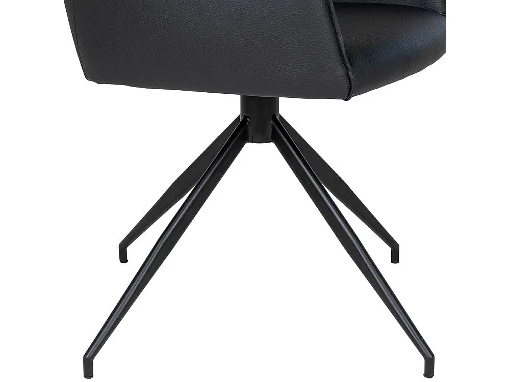 Kunstleder Armlehner in Schwarz Metallgestell drehbar