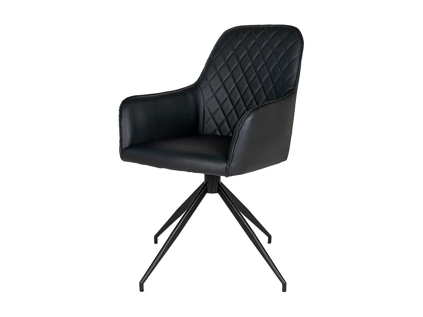 Kunstleder Armlehner in Schwarz Metallgestell drehbar