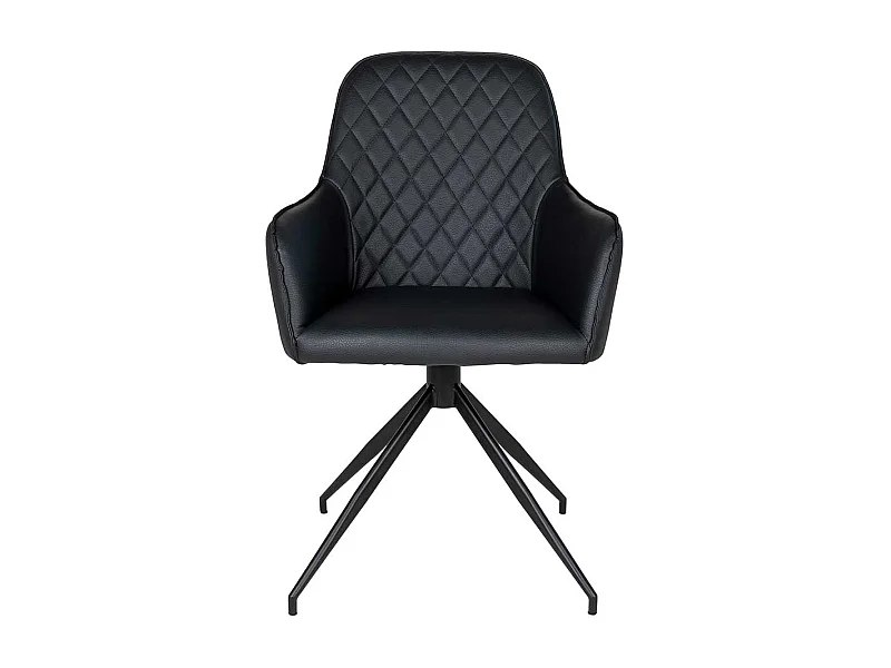 Kunstleder Armlehner in Schwarz Metallgestell drehbar