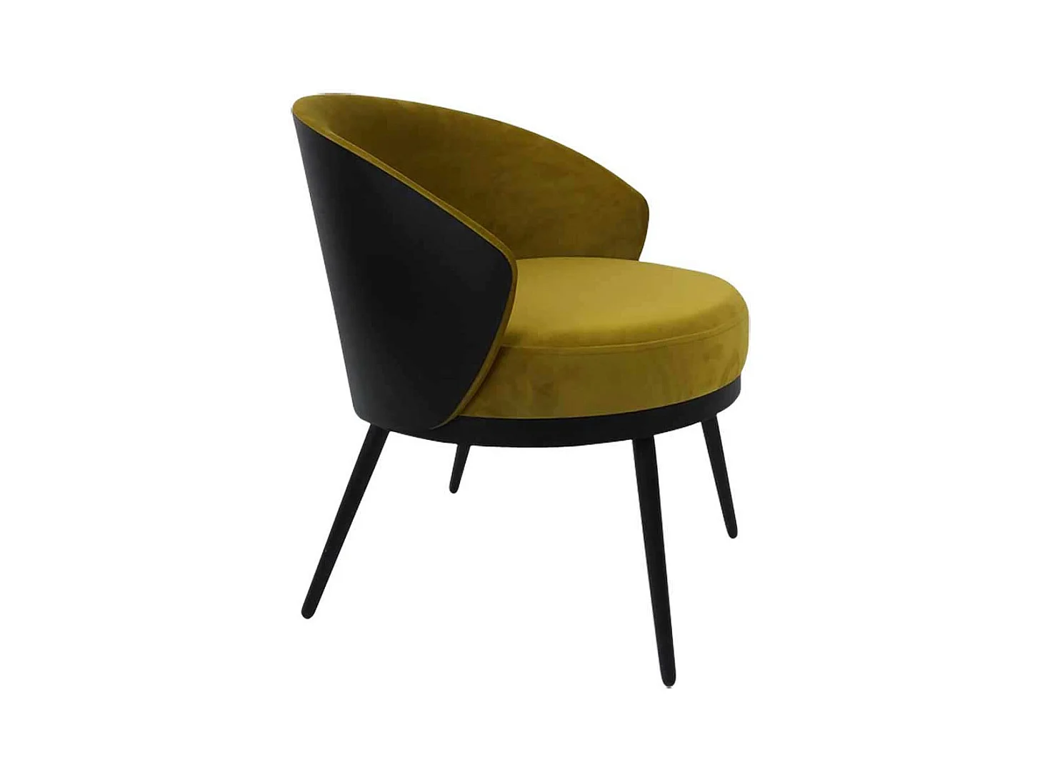 Design Polstersessel in Goldfarben und Schwarz Untergestell aus Metall