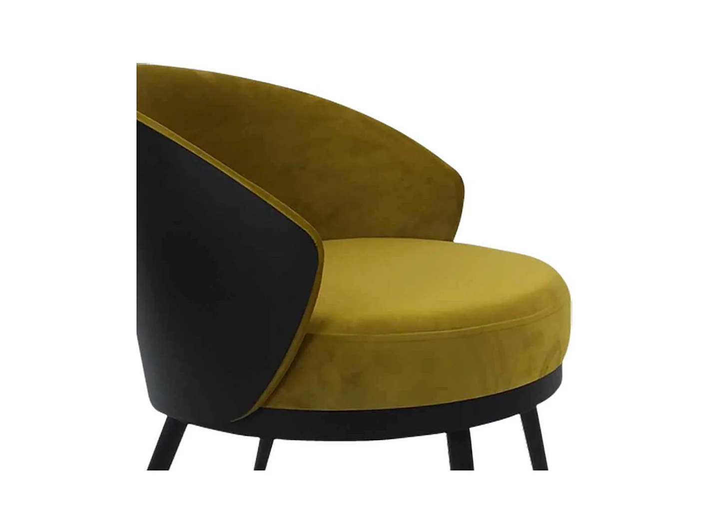 Design Polstersessel in Goldfarben und Schwarz Untergestell aus Metall