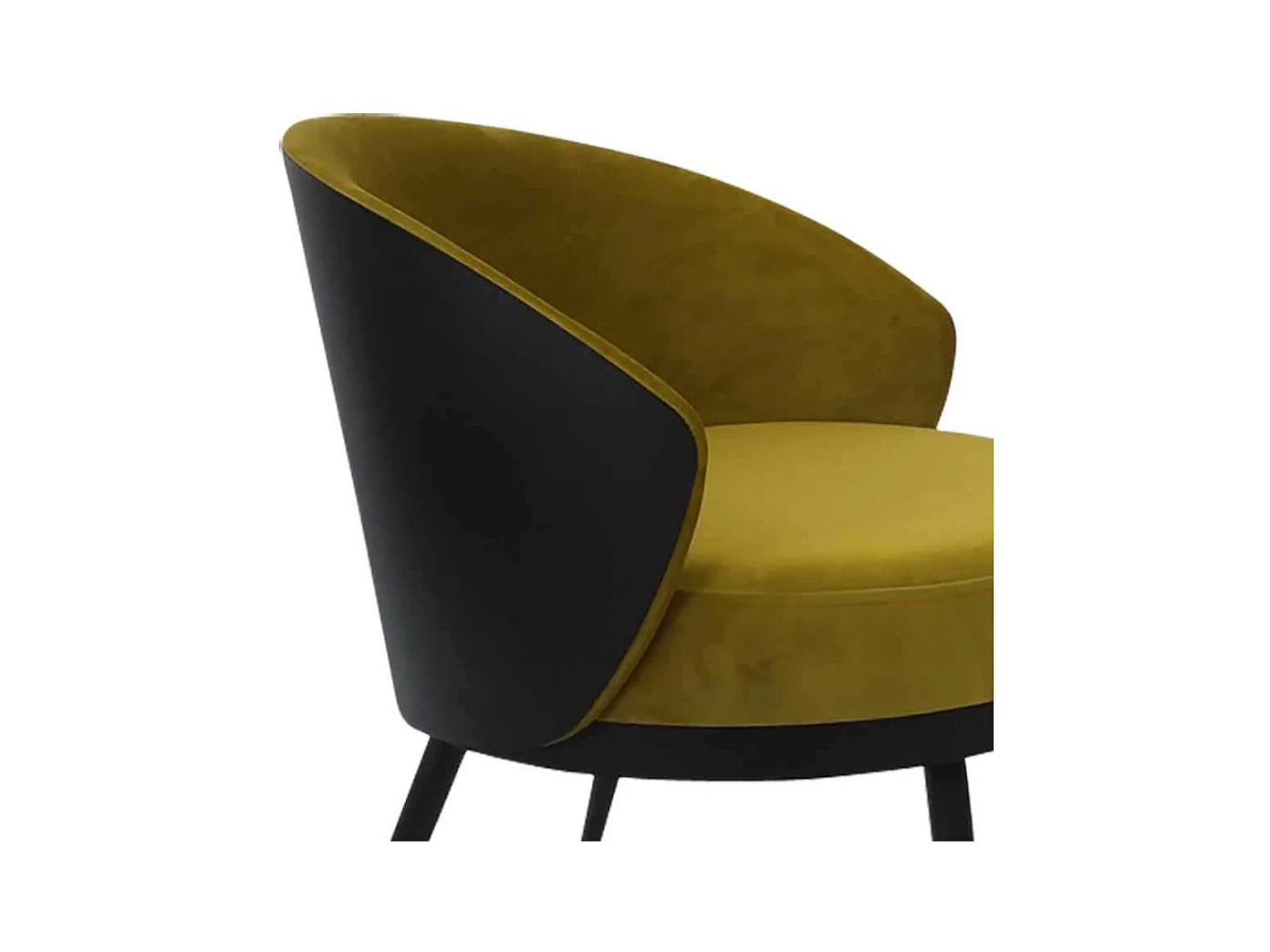 Design Polstersessel in Goldfarben und Schwarz Untergestell aus Metall