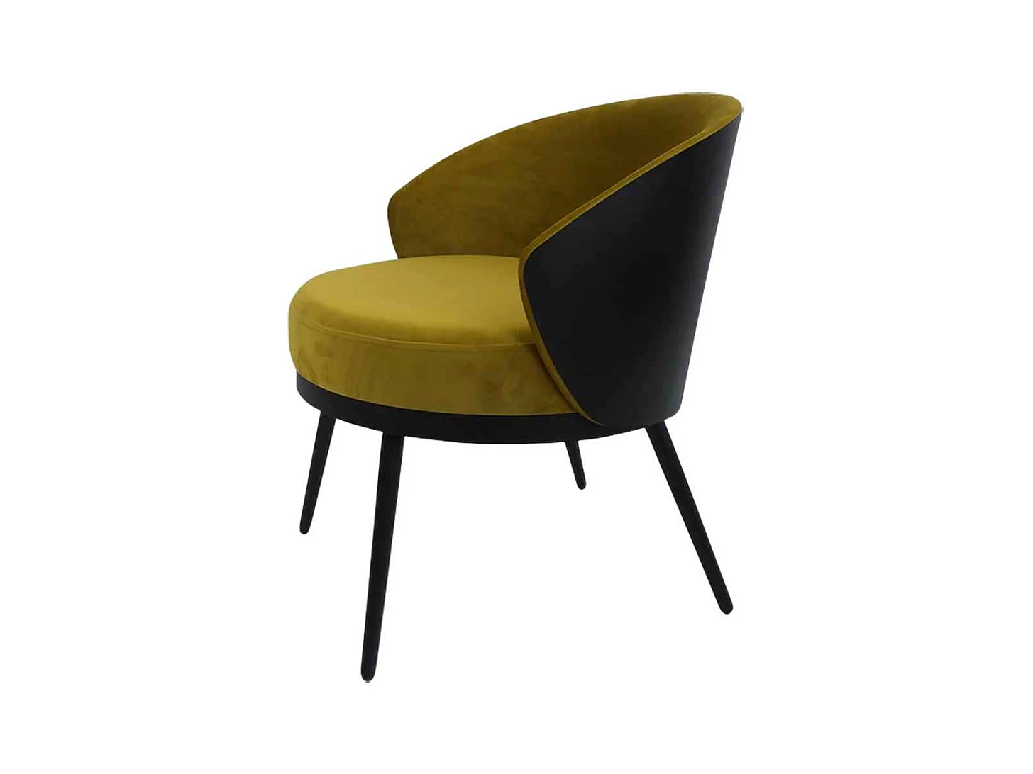 Design Polstersessel in Goldfarben und Schwarz Untergestell aus Metall