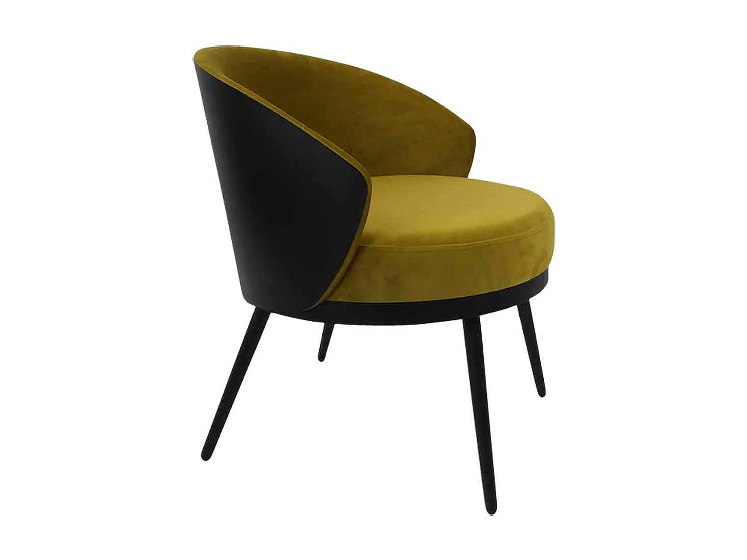 Design Polstersessel in Goldfarben und Schwarz Untergestell aus Metall