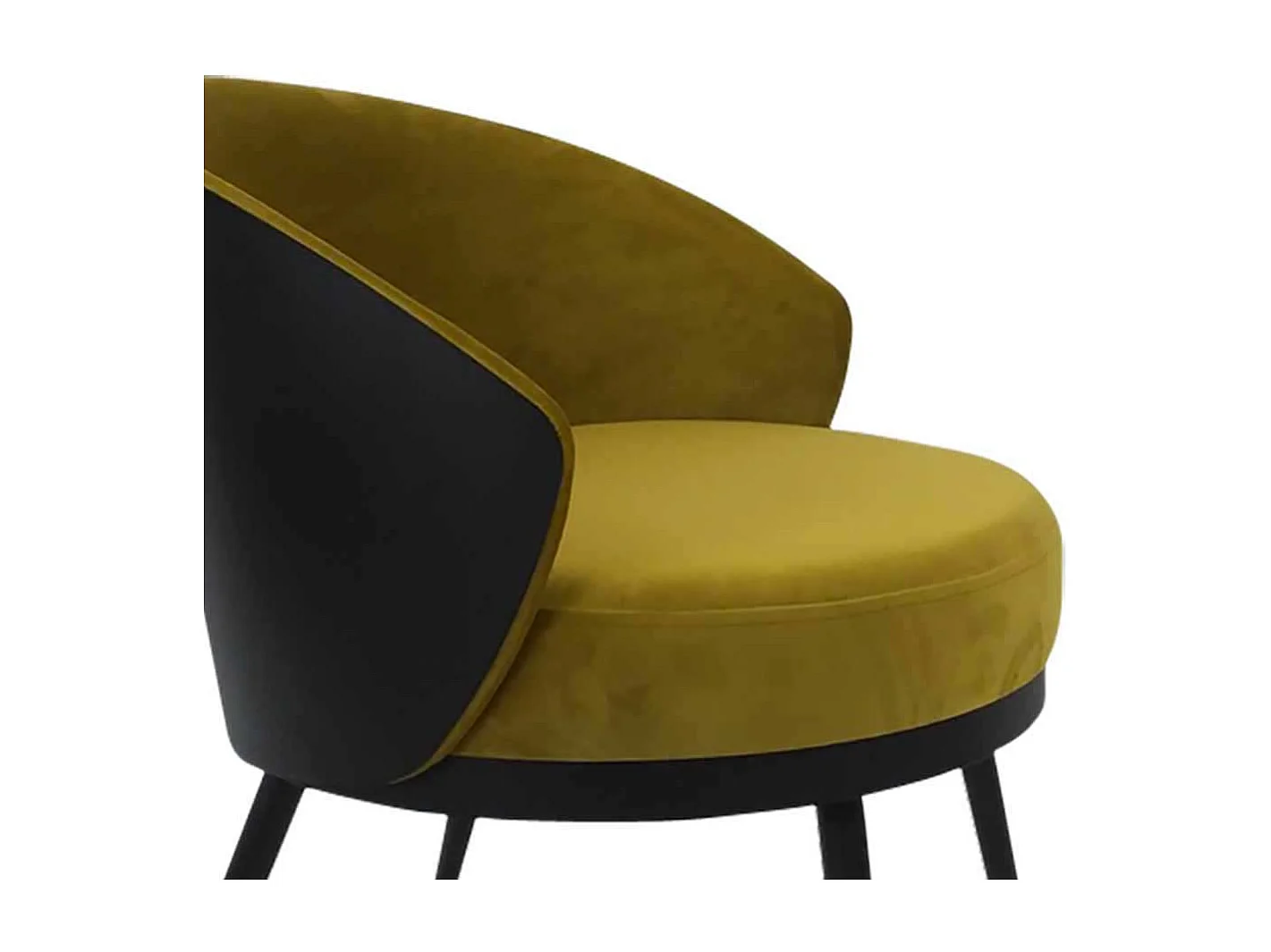 Design Polstersessel in Goldfarben und Schwarz Untergestell aus Metall