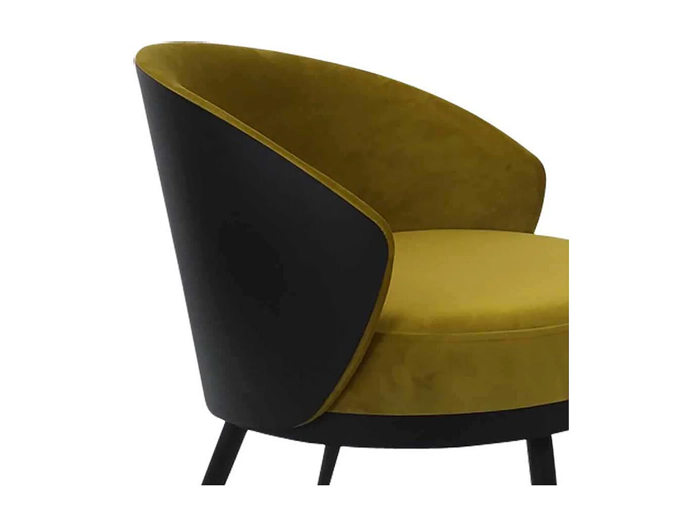 Design Polstersessel in Goldfarben und Schwarz Untergestell aus Metall