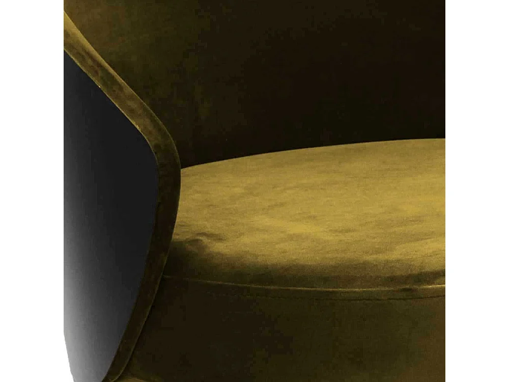 Design Polstersessel in Goldfarben und Schwarz Untergestell aus Metall